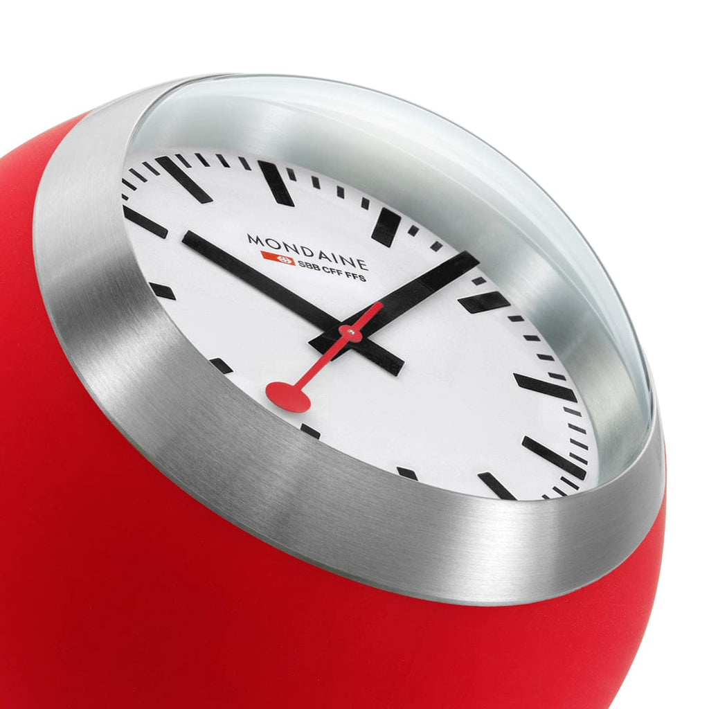 Mondaine TABLE CLOCK, 41MM, WHITE DIAL/RED BALL - A660.30335.16SBP