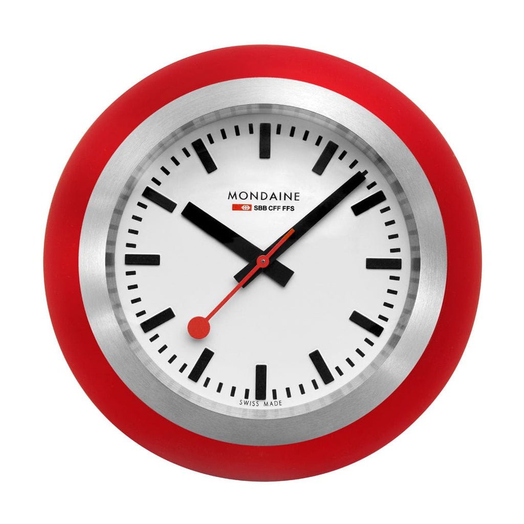Mondaine TABLE CLOCK, 41MM, WHITE DIAL/RED BALL - A660.30335.16SBP