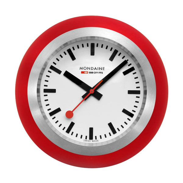 Mondaine TABLE CLOCK, 41MM, WHITE DIAL/RED BALL - A660.30335.16SBP