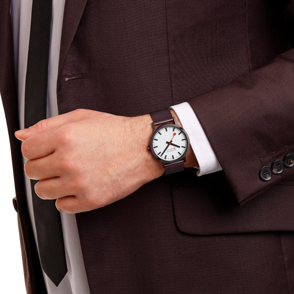 MONDAINE CLASSIC,40MM, IP Brown Stainless Steel Mesh strap Watch  A660.30360.1BSBZ