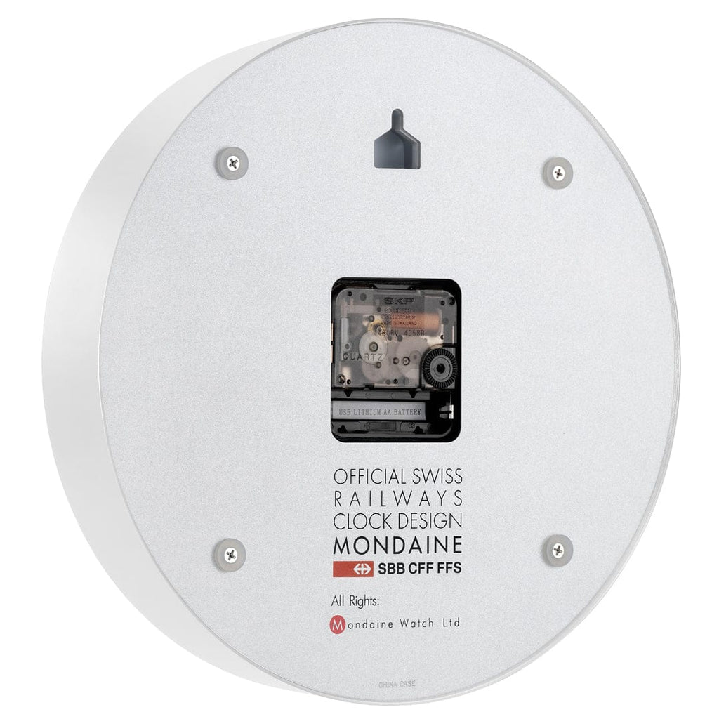 Mondaine Wall Clock Matte White Frame 25 cm A990.CLOCK.10SBB