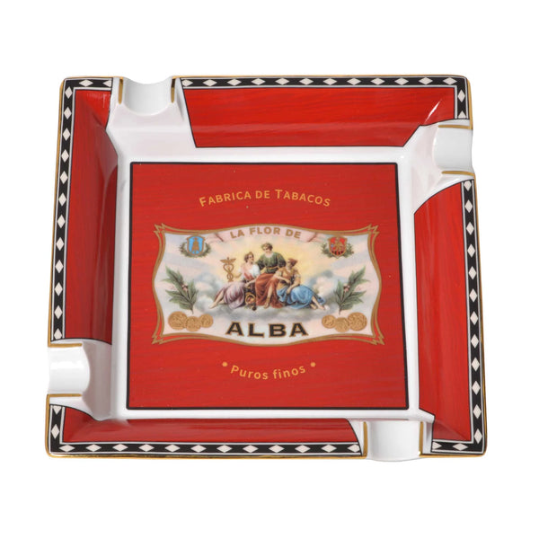 Elie Bleu - Flor de Alba Red Porcelain ashtray (4 cigars) AB12AUR4