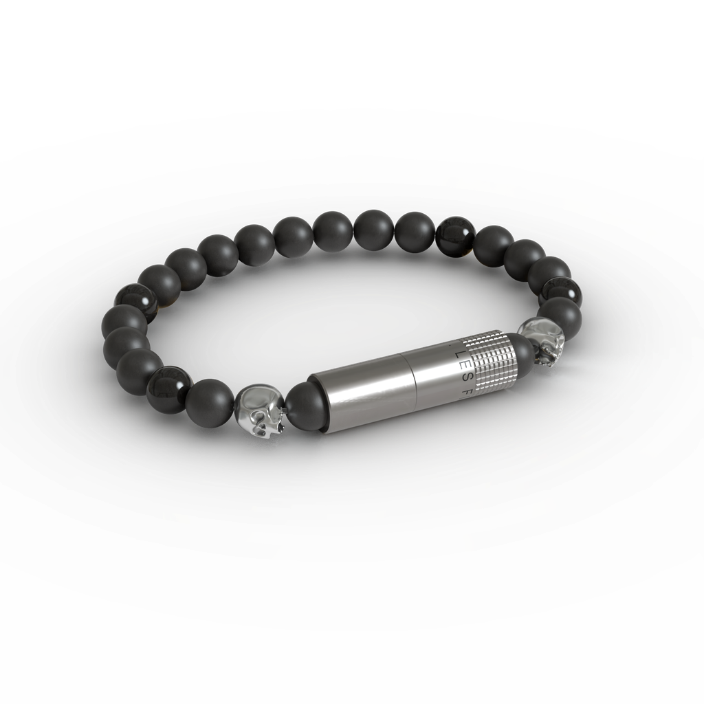 LES FINES LAMES - PUNCH BRACELET - Oscuro Matte Skull I Elastic