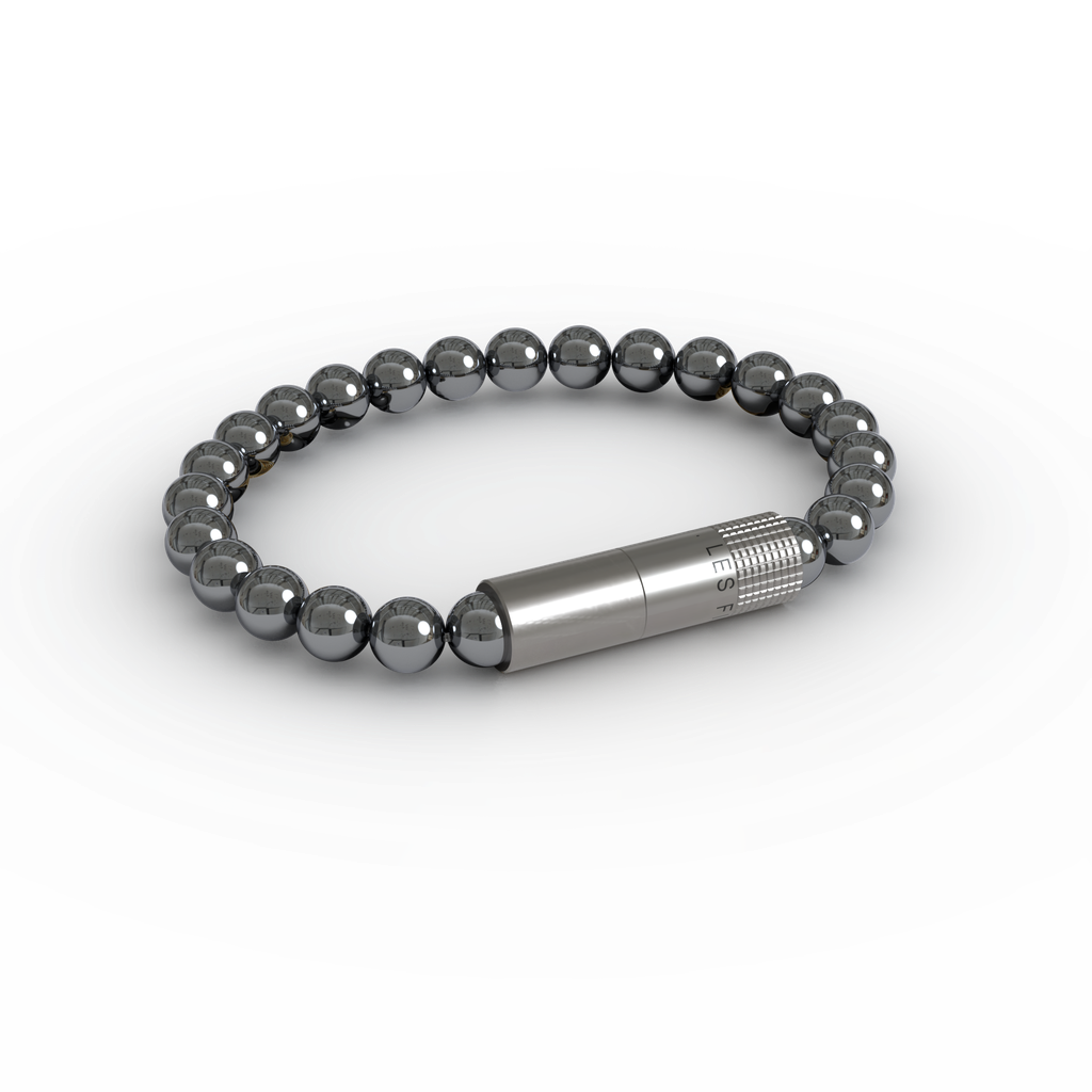 LES FINES LAMES - PUNCH BRACELET - Hematite Elastic