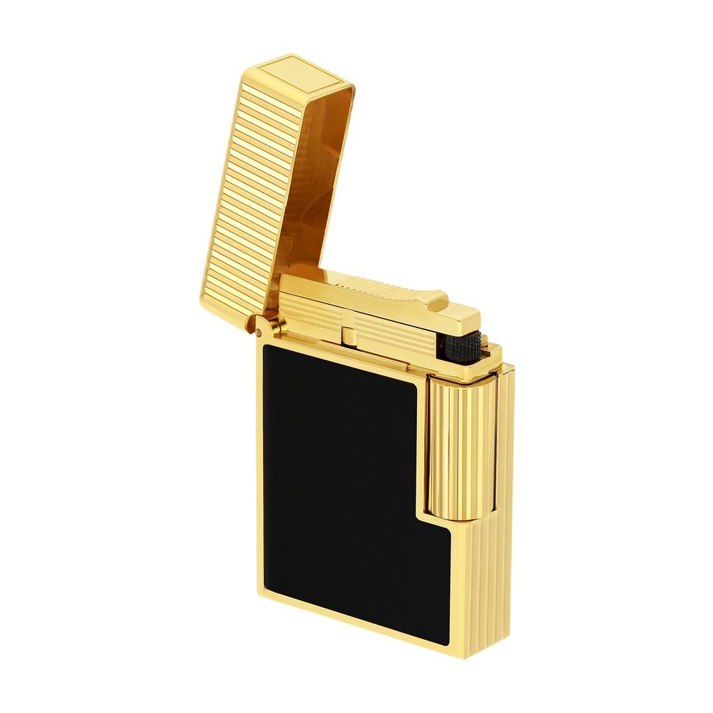 S.T. Dupont Lighter LINE 1 Vertical Lines Black/YGD C14120