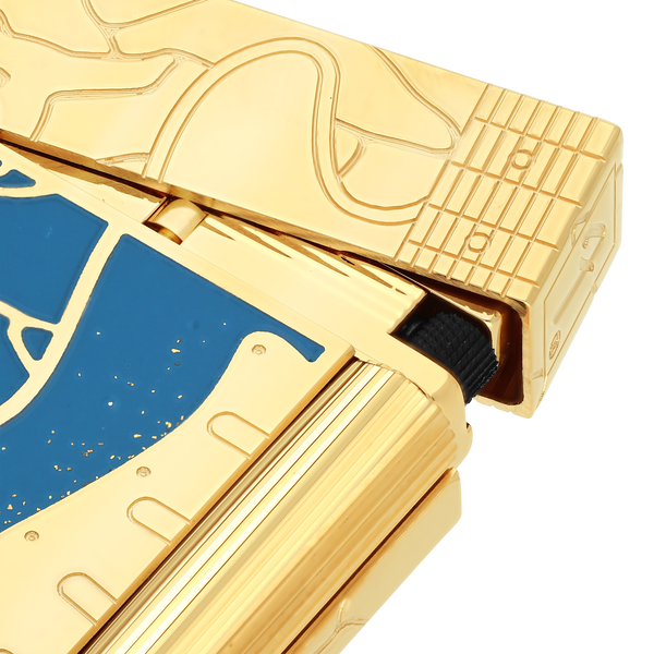 S.T. Dupont LIGNE 2 LIGHTER FENDER BLUE/YGD -C16026CL