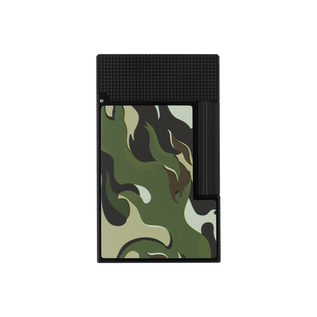S.T. Dupont LINE 2 CAMO GREEN/BLACK Soft Flame Lighter C16050