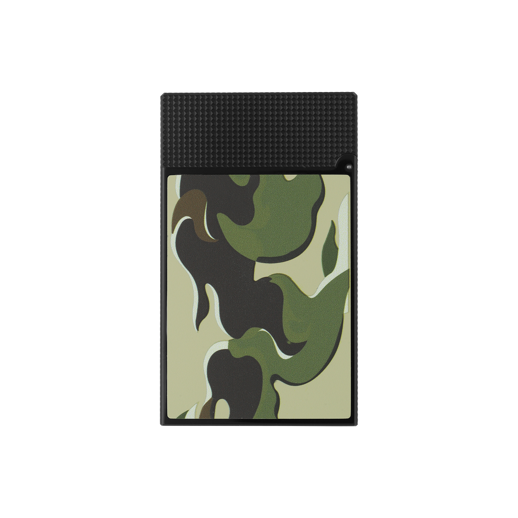 S.T. Dupont LINE 2 CAMO GREEN/BLACK Soft Flame Lighter C16050