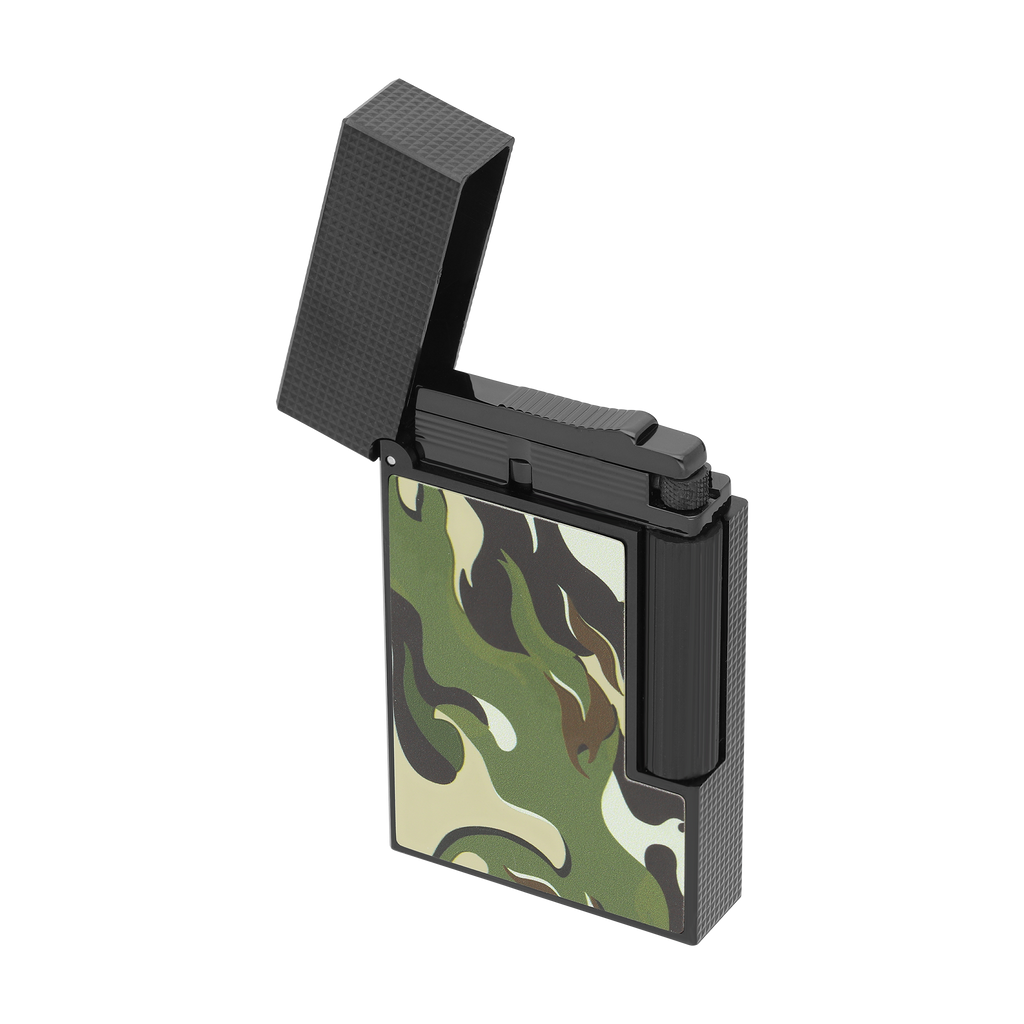 S.T. Dupont LINE 2 CAMO GREEN/BLACK Soft Flame Lighter C16050