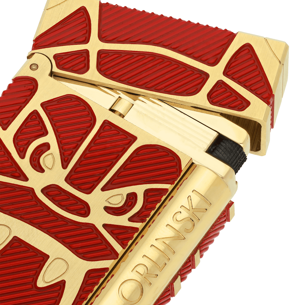 S.T. Dupont LIGNE 2 Brushed Lighter Orlinski Red/YGD C16060