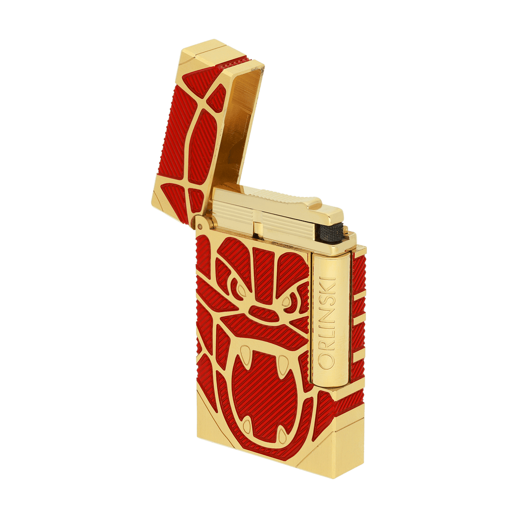 S.T. Dupont LIGNE 2 Brushed Lighter Orlinski Red/YGD C16060
