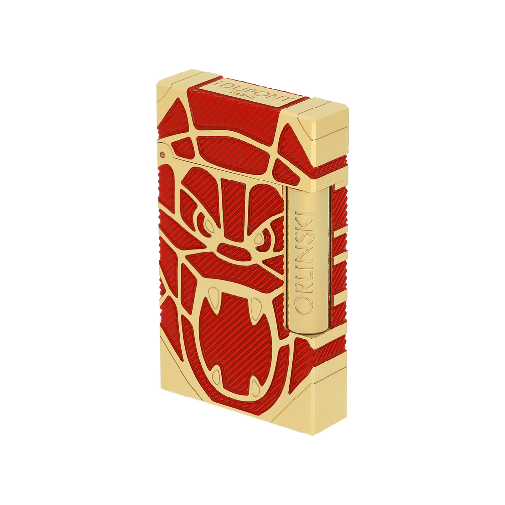 S.T. Dupont LIGNE 2 Brushed Lighter Orlinski Red/YGD C16060