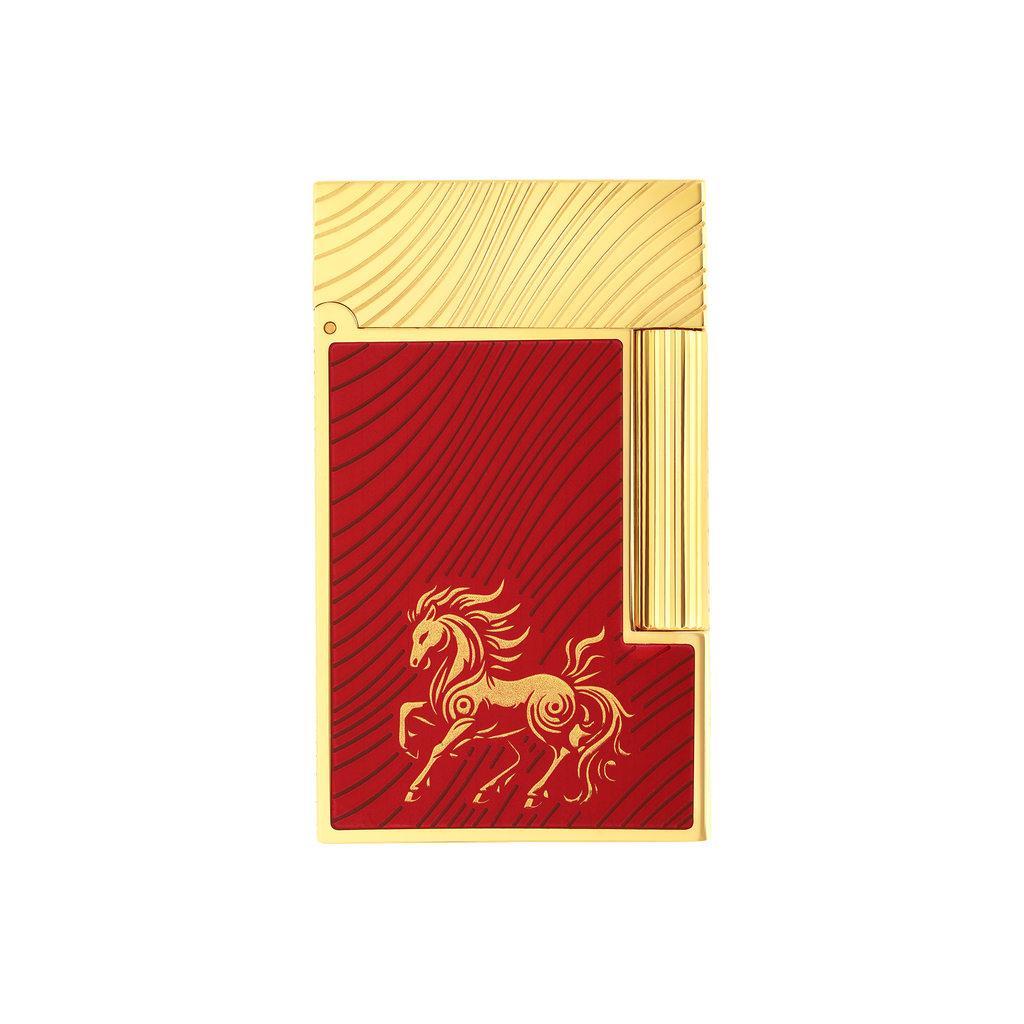 S.T. Dupont LIGNE 2 LIGHTER HORSE RED/YGD - C16080CL