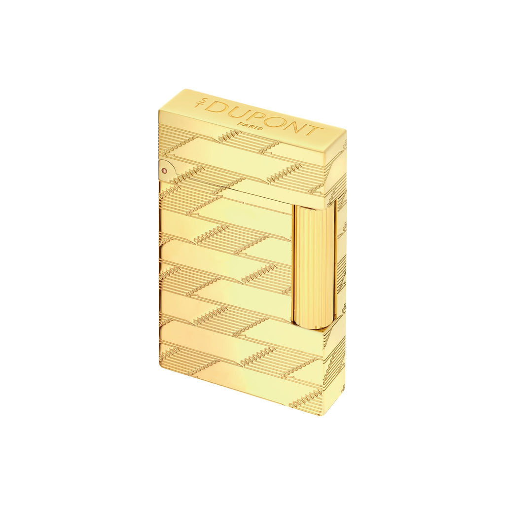 S.T. Dupont LINE 2 Guilloche Monogram 1872 Lighter Gold C16178