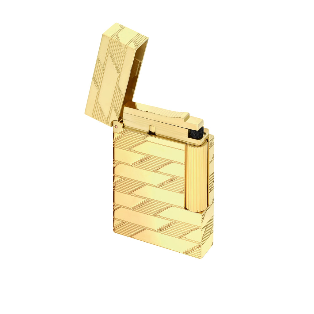 S.T. Dupont LINE 2 Guilloche Monogram 1872 Lighter Gold C16178
