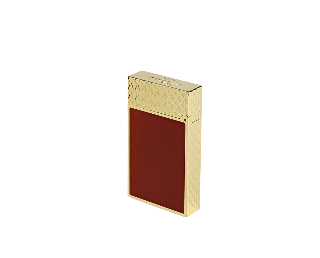 S.T. Dupont LINE 2 BURGUNDY AND GOLDEN DRAGON SCALES LIGHTER - C16626