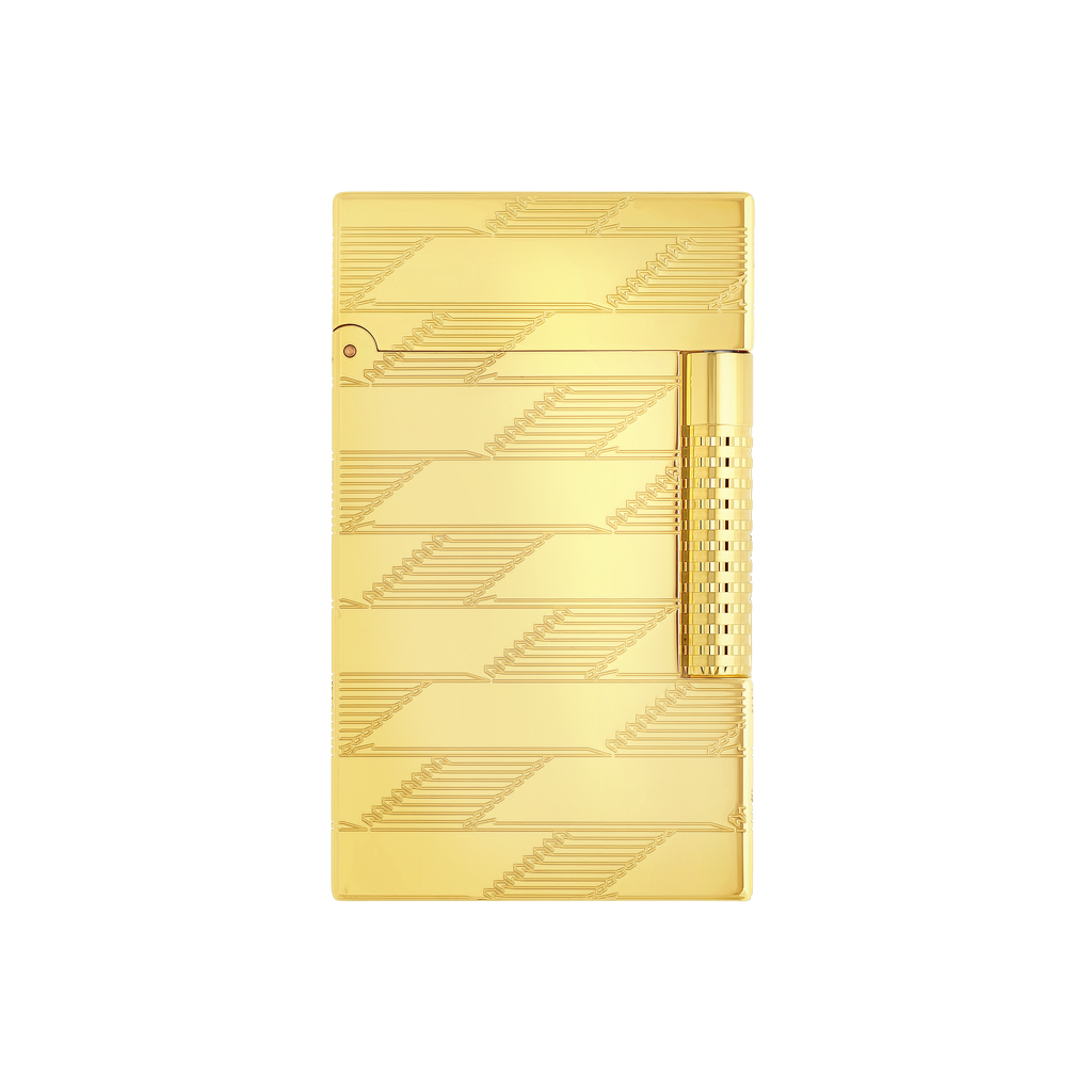 S.T. Dupont Le-Grand Guilloche Lighter Monogram 1872- Golden  C23178