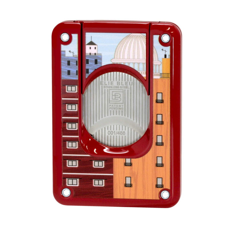 Elie Bleu Cigar Cutter - Double Blade - Casa C-----a - Capitol (Red) EBC4067