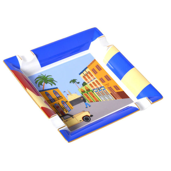 Elie Bleu - Casa Cubana Large Porcelain Ashtray for 4 cigars CC12AU4