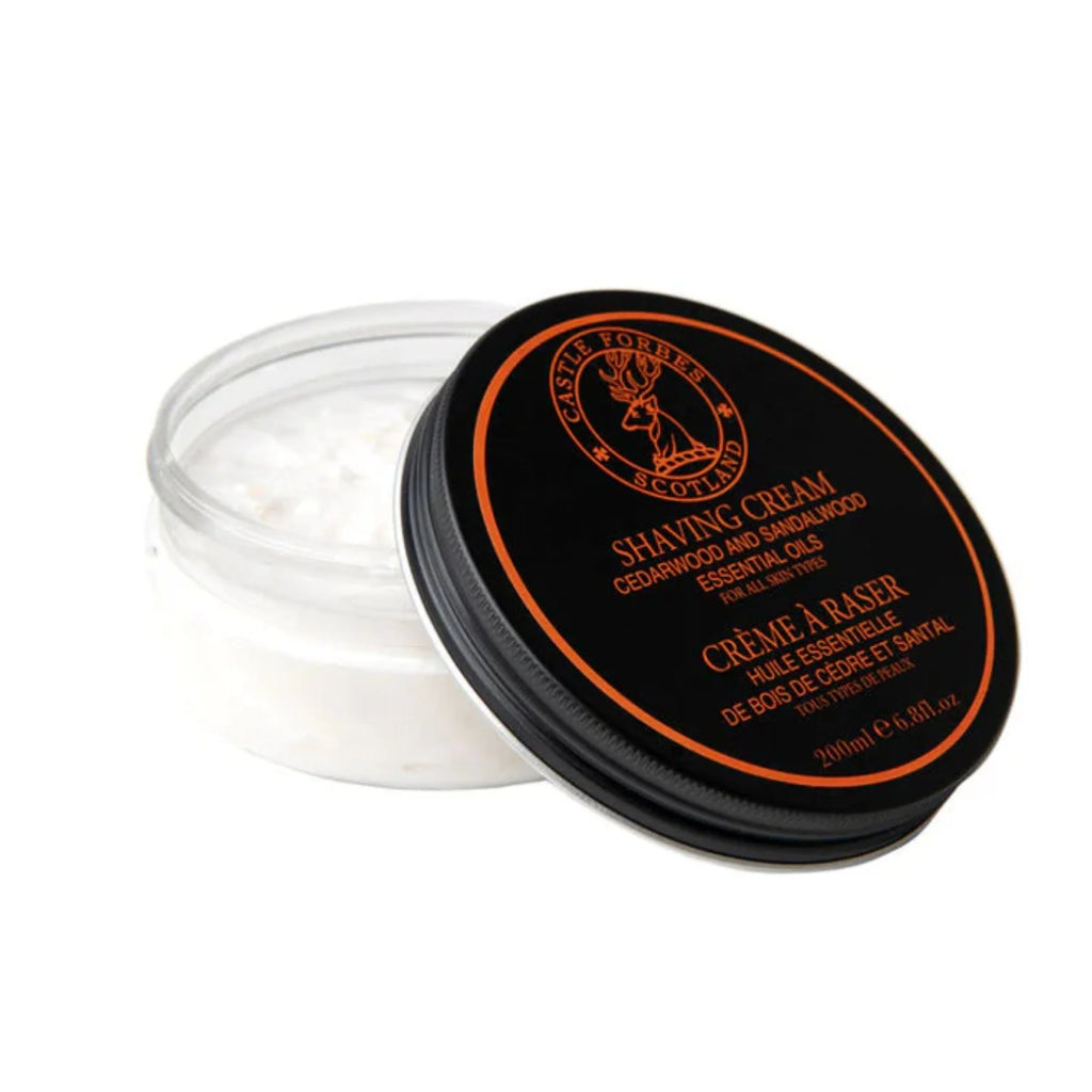 CASTLE FORBES - Luxury Shave Cream, Cedarwood & Sandalwood Essential Oil, 6.8 fl.oz / 200ml