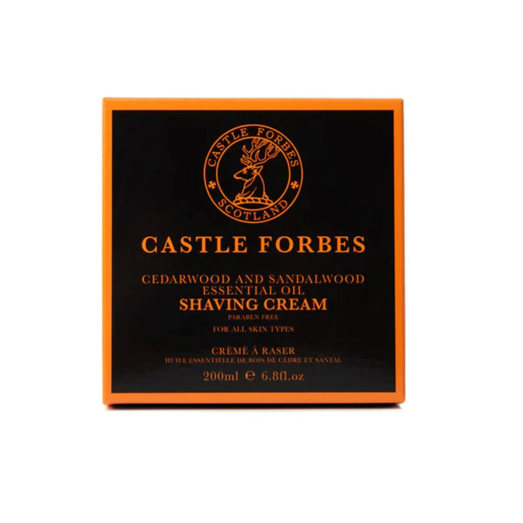 CASTLE FORBES - Luxury Shave Cream, Cedarwood & Sandalwood Essential Oil, 6.8 fl.oz / 200ml