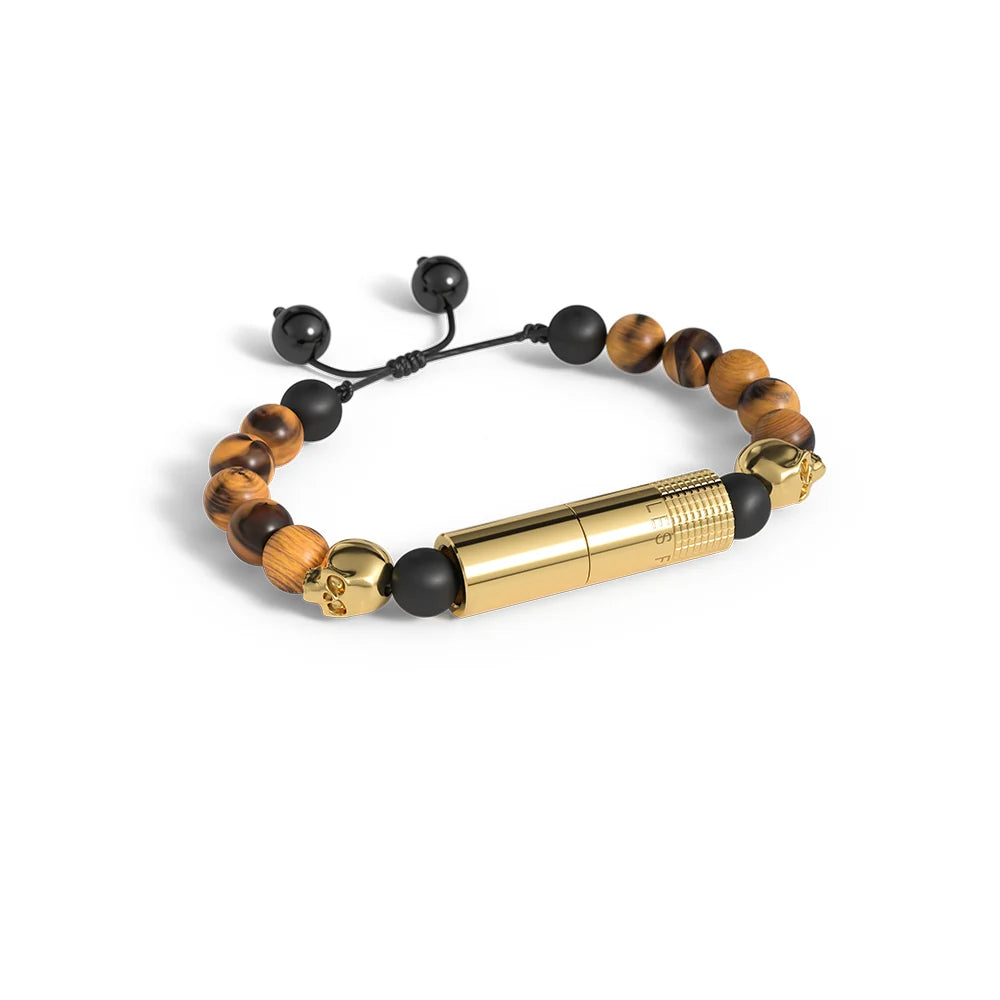 LES FINES LAMES - PUNCH BRACELET - Colorado Gold Skull  ADJUSTABLE