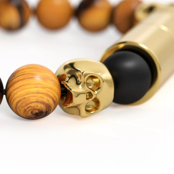 LES FINES LAMES - PUNCH BRACELET - Colorado Gold Skull  ADJUSTABLE