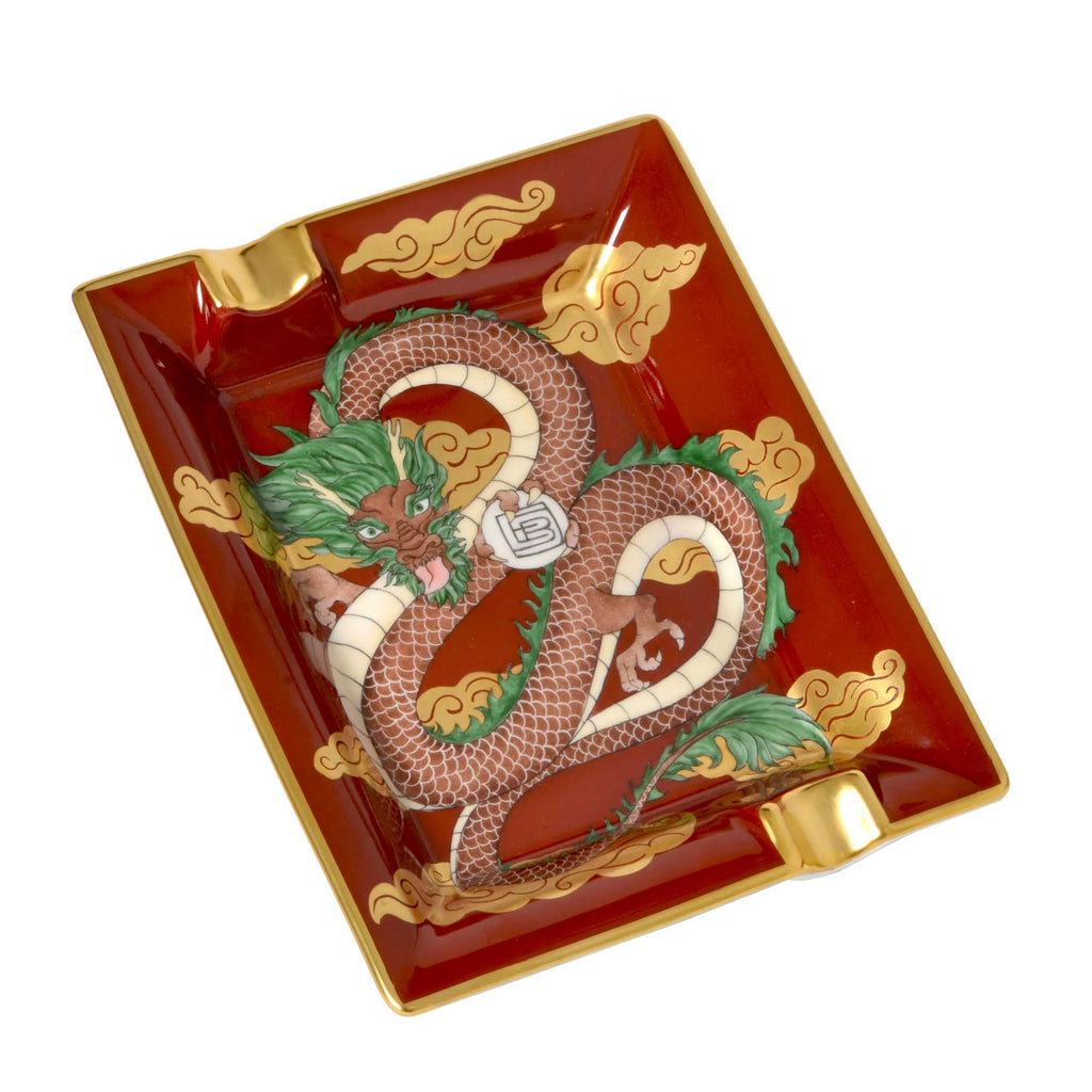 Elie Bleu - Porcelain Ashtray "Dragon" (2 cigar) DR12R