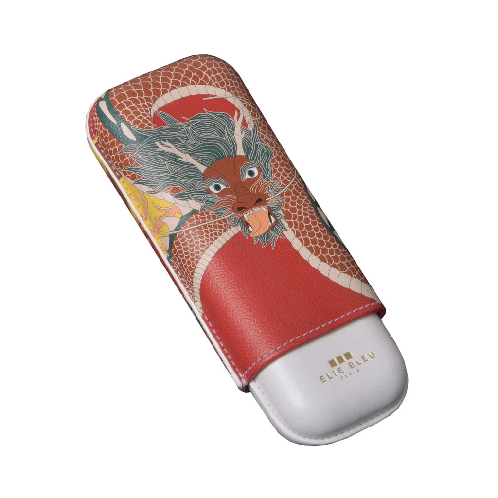 Elie Bleu - Year of the Dragon Leather case for 2 cigars DR20CUR2