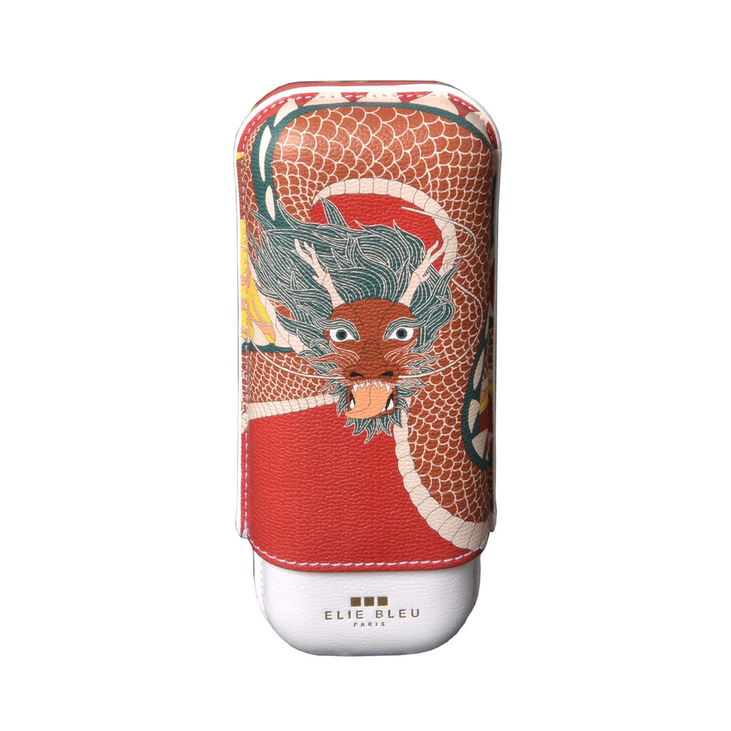 Elie Bleu - Year of the Dragon Leather case for 2 cigars DR20CUR2