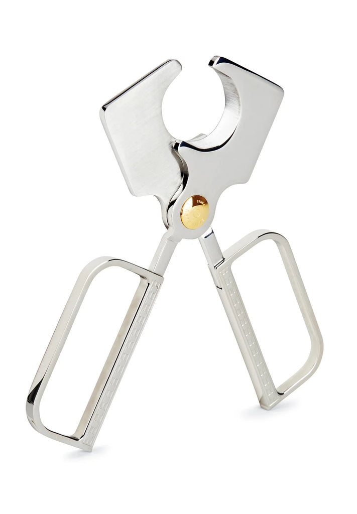 Elie Bleu - Cigar Cutter: C-3 Polished Stainless Steel, Gold IP Button EBC3001