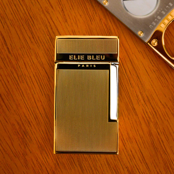 Elie Bleu - J14 Jet Flame Lighter Diamond Jet Flame: Gold Pinstripe EBJ1404