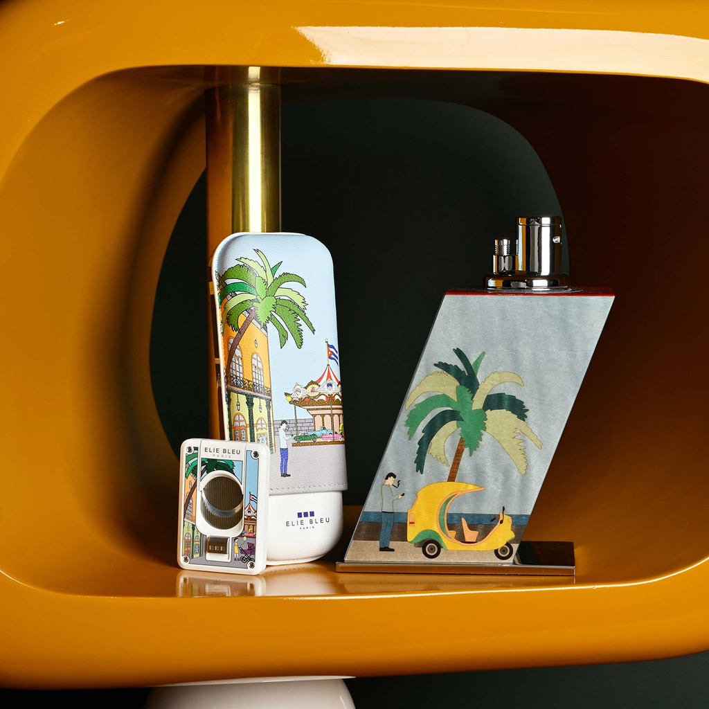 Elie Bleu - Casa Cubana "Carrousel"  Leather Case 2 cigars EG20CUCC23