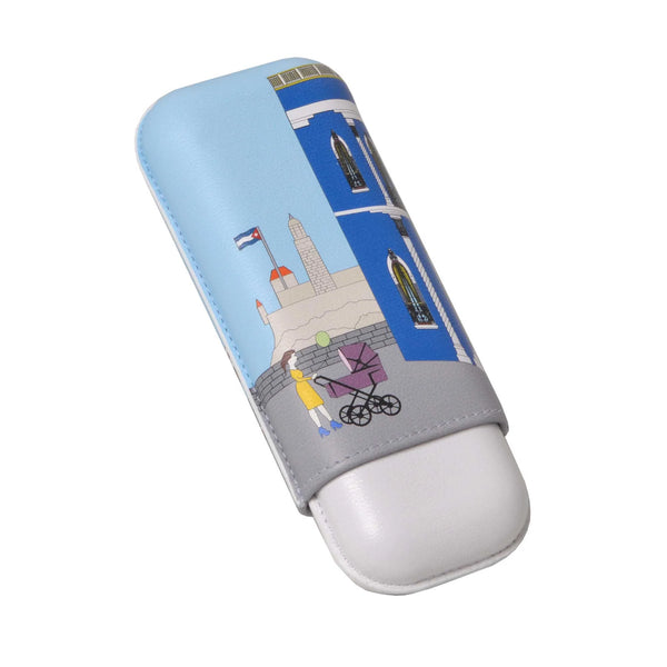 Elie Bleu - Casa Cubana "Carrousel"  Leather Case 2 cigars EG20CUCC23