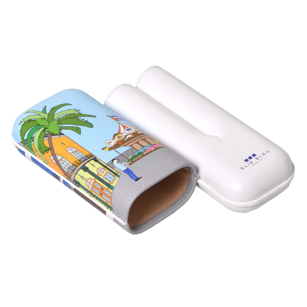 Elie Bleu - Casa Cubana "Carrousel"  Leather Case 2 cigars EG20CUCC23