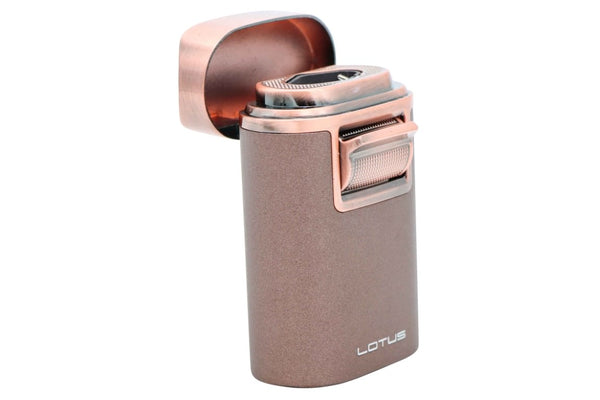 Lotus Brawn Quad Torch Flame Table Lighter - Copper