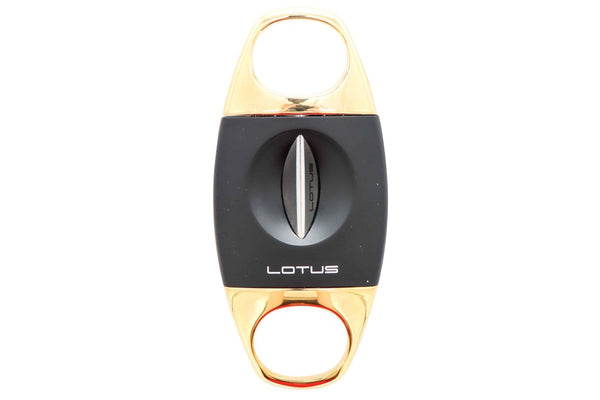 Lotus Jaws V-Cut 64 Ring Gauge Cigar Cutter - Gold / Black