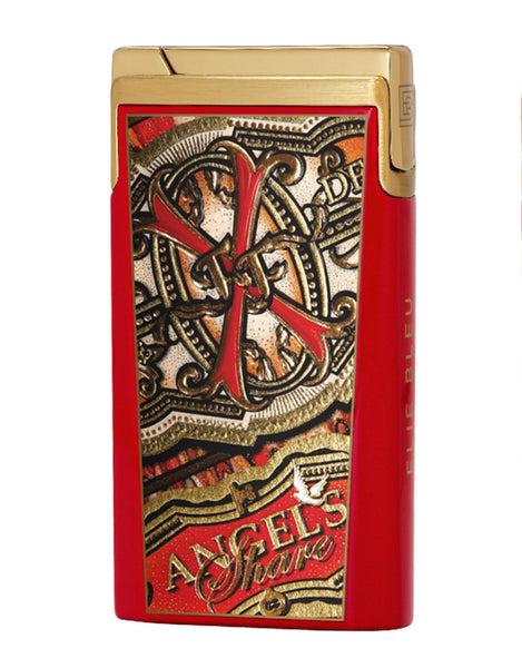 Elie Bleu - J-15 Jet Flame Lighter: Fuente Opus X Angel's Share, Red Lacquer/ Gold Trigger, Ltd Edition/ 212 EBJ1581