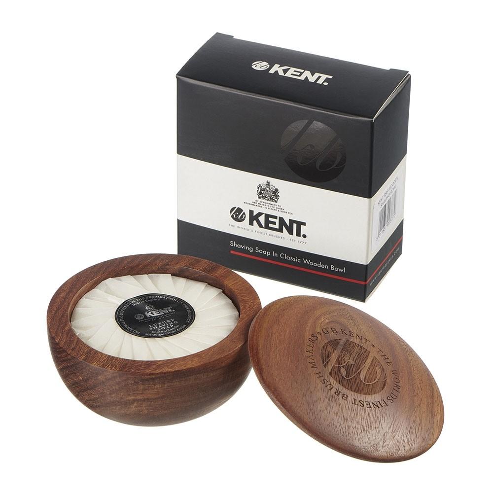 K-SB3 Kent Shaving Soap In Dark Oak Shaving Bowl
