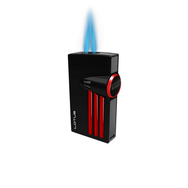 Lotus Orion Twin Flame Lighter Black and Red 24-5200