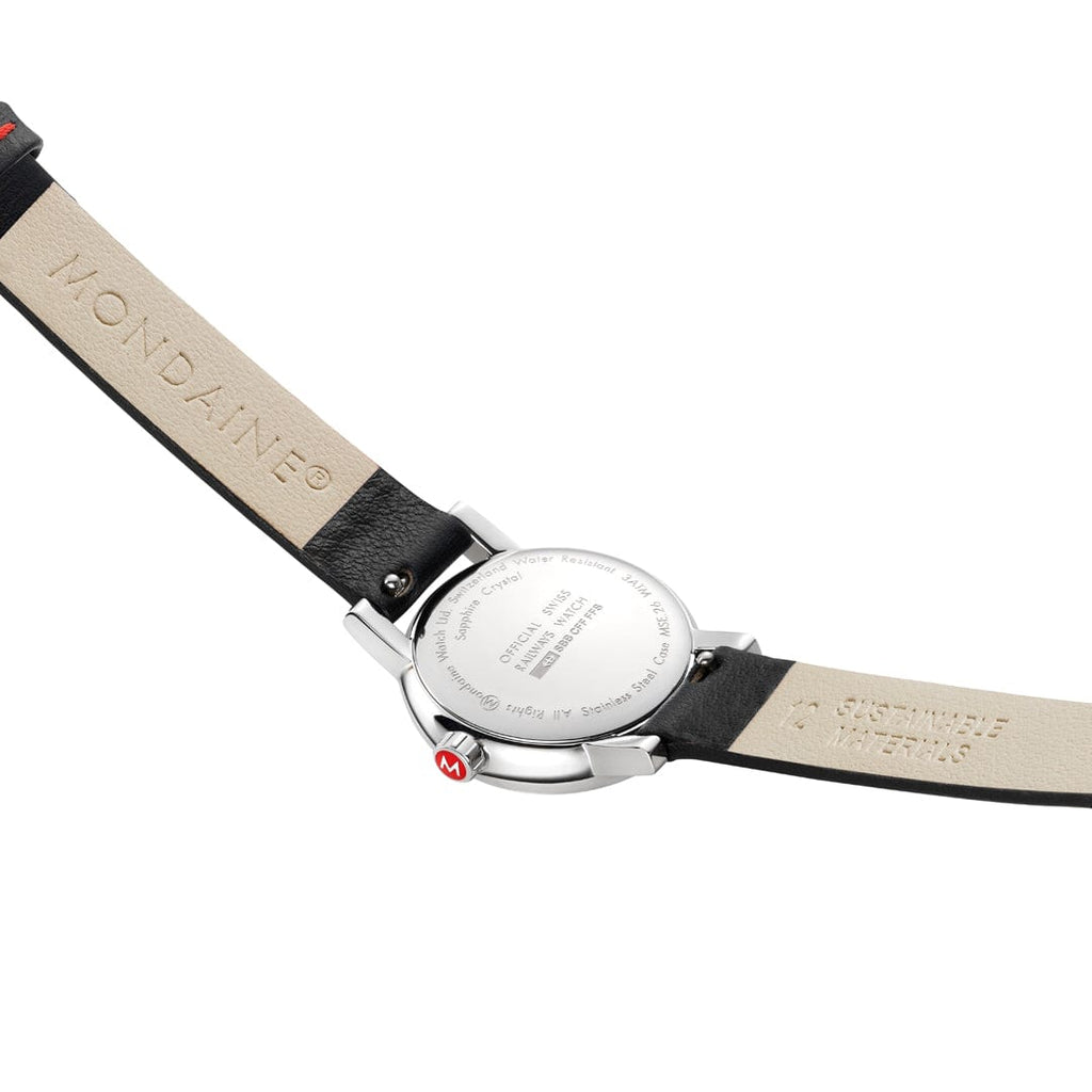 MONDAINE Evo2, 26mm, Black Vegan Leather watch, MSE.26110.LBV