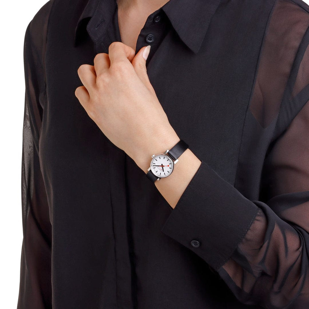 MONDAINE Evo2, 26mm, Black Vegan Leather watch, MSE.26110.LBV