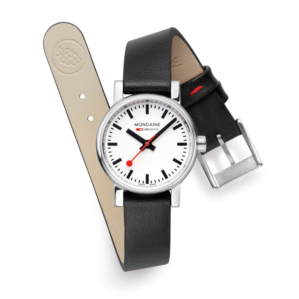 MONDAINE Evo2, 26mm, Black Vegan Leather watch, MSE.26110.LBV