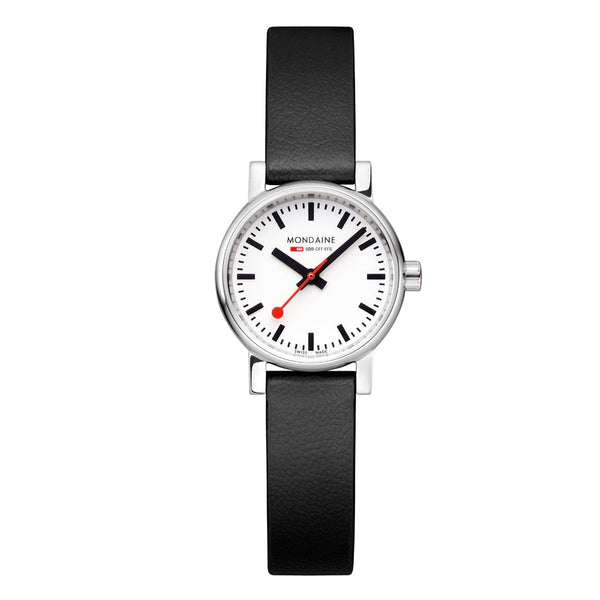 MONDAINE Evo2, 26mm, Black Vegan Leather watch, MSE.26110.LBV