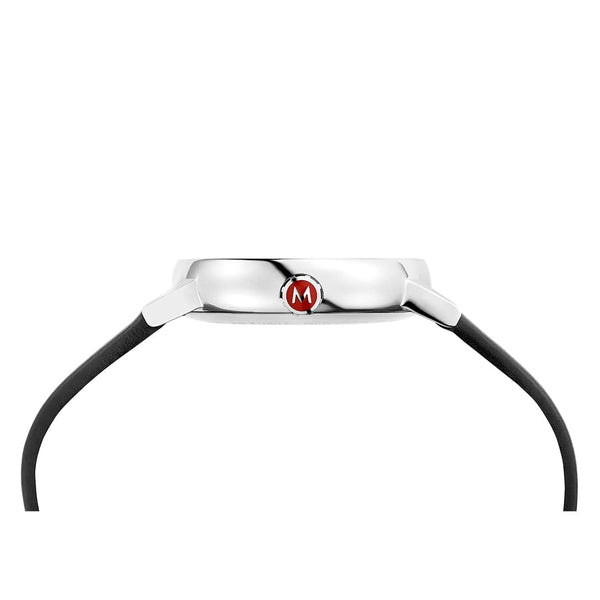 MONDAINE Evo2 Black Vegan Grape Leather Watch, 35mm MSE.35110.LBV