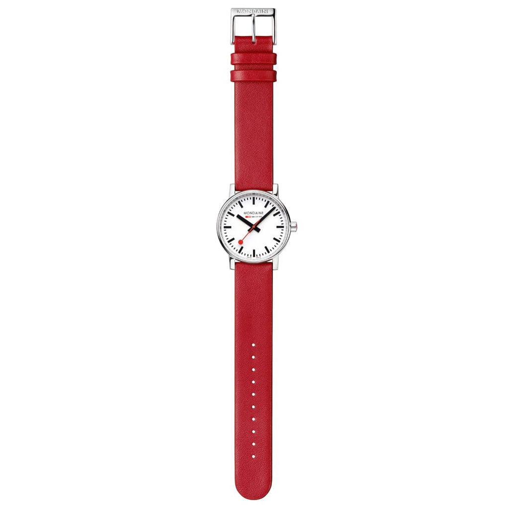 MONDAINE Evo2 Red Vegan Grape Leather Watch, 35mm MSE.35110.LCV