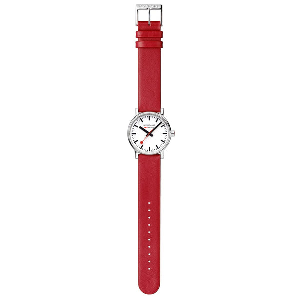 MONDAINE Evo2 Red Vegan Grape Leather Watch, 35mm MSE.35110.LCV