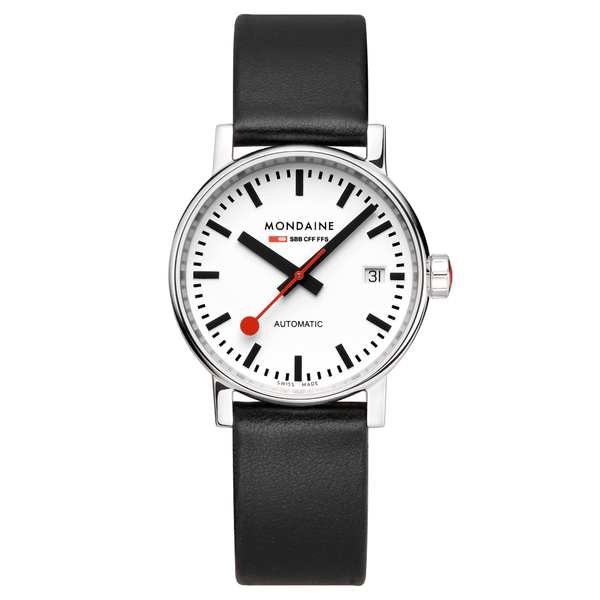 MONDAINE Evo2 Automatic, 35mm, Black Vegan Leather Watch, MSE.35610.LBV