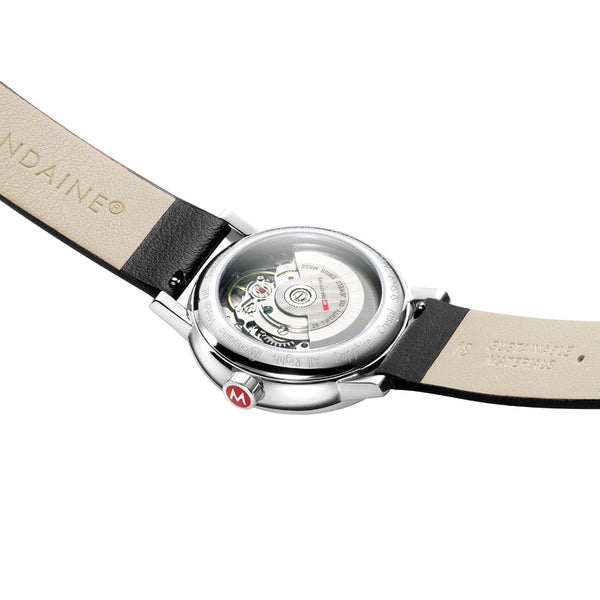 MONDAINE Evo2 Automatic, 35mm, Black Vegan Leather Watch, MSE.35610.LBV