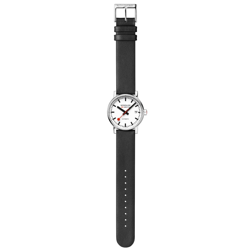 MONDAINE Evo2 Automatic, 35mm, Black Vegan Leather Watch, MSE.35610.LBV